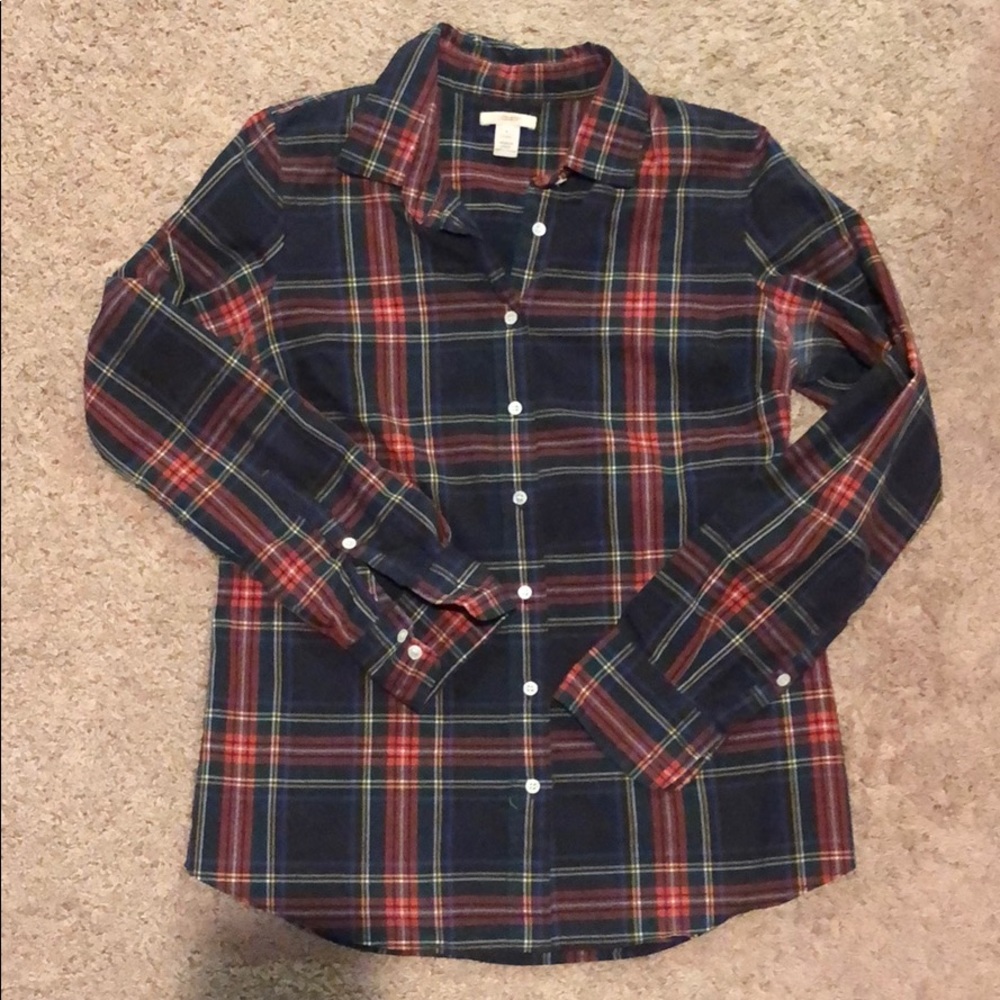 J.Crew holiday tartan plaid button down size 4